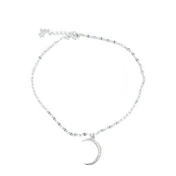 Chaine de cheville croissant de lune par cher argent 925 pour femme luxe uniqs