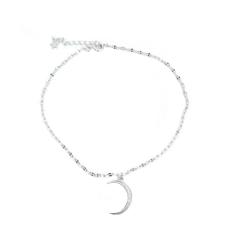 Chaine de cheville croissant de lune par cher argent 925 pour femme luxe uniqs