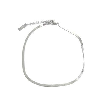 Chaine de cheville pour femme en argent 925 pas cher plate large